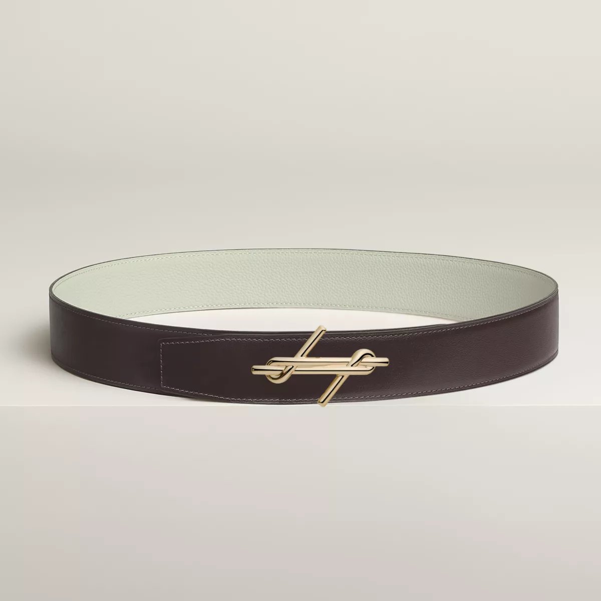 H Noue belt buckle & Reversible leather strap 38 mm
