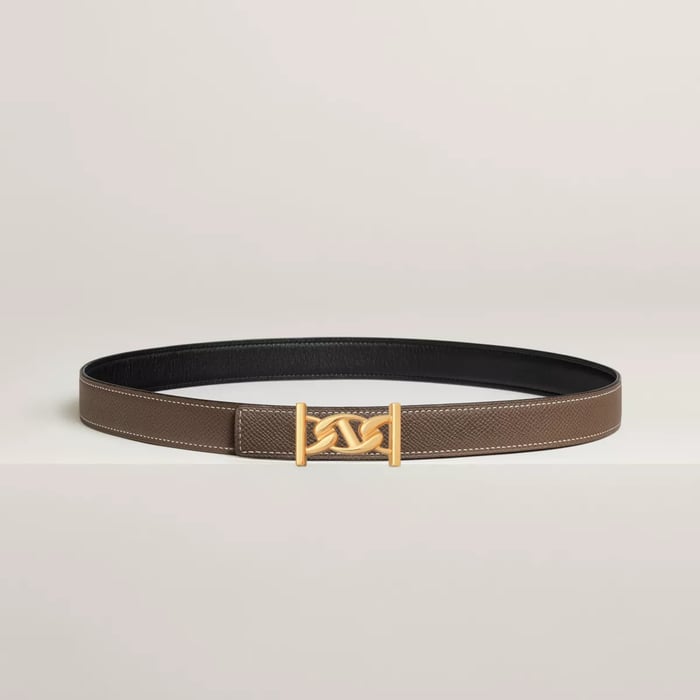 My H Belt Buckle & Reversible Leather Strap 24 MM