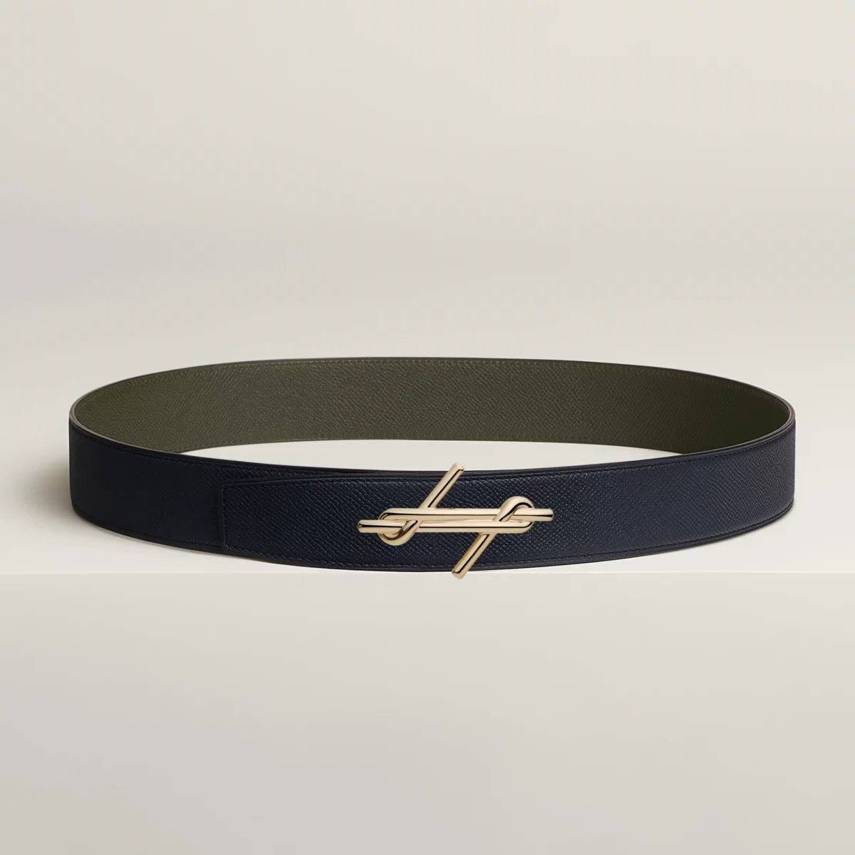 H Noue belt buckle & Reversible leather strap 38 mm