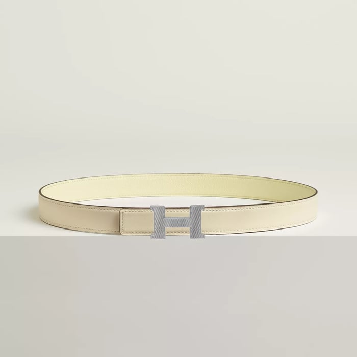 Boucle de ceinture Mini Constance Guillochée & Cuir de ceinture réversible 24 mm