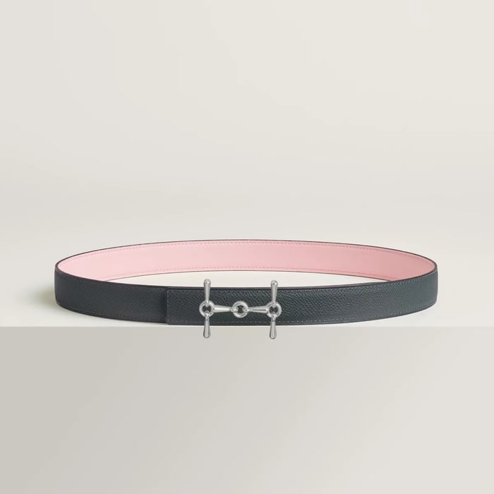 H Equestre Belt Buckle & Reversible Leather Strap 24 MM