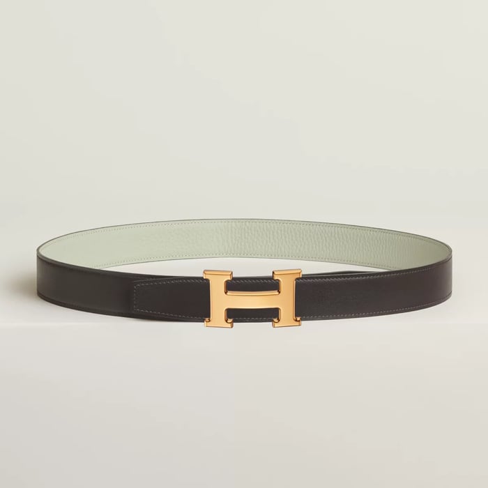 H Belt Buckle & Reversible Leather Strap 32 MM
