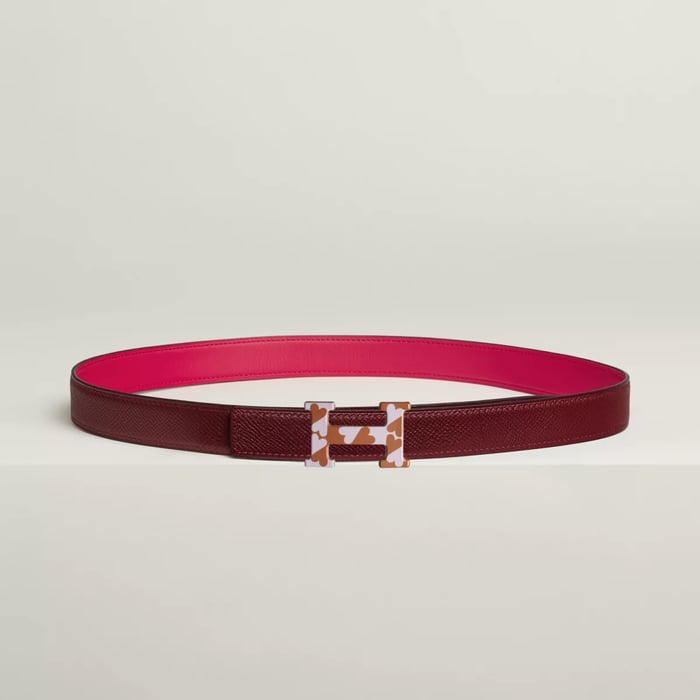 H Email Coeur Belt Buckle & Reversible Leather Strap 24 MM