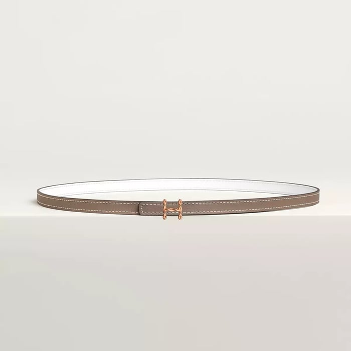 H Torsade belt buckle & Reversible leather strap 13 mm