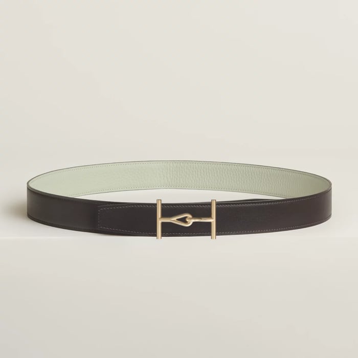 Jumbo Belt Buckle & Reversible Leather Strap 32 MM
