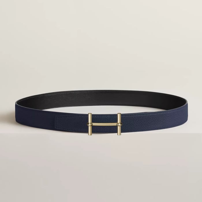 H d'Ancre Belt Buckle & Reversible Leather Strap 32 MM