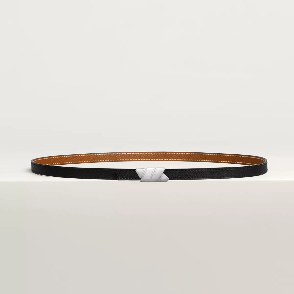 Ruban belt buckle & Reversible leather strap 13 mm