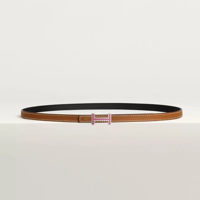 Focus Medor Laquee Belt Buckle & Reversible Leather Strap 13 MM