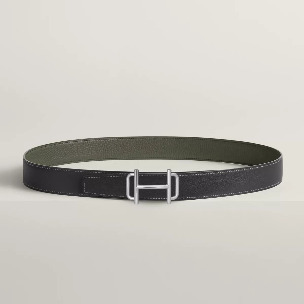 Royal belt buckle & Reversible leather strap 32 mm