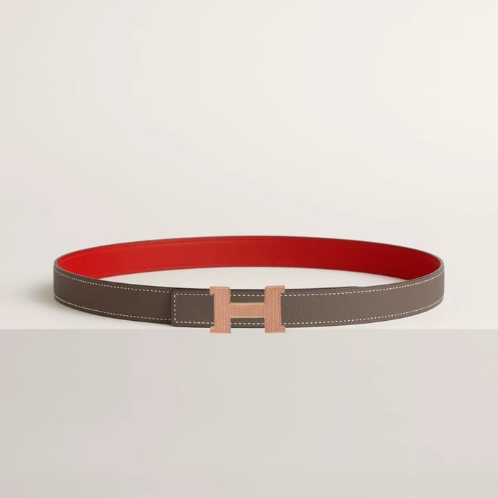 Mini Constance Guillochee Belt Buckle & Reversible Leather Strap 24 MM