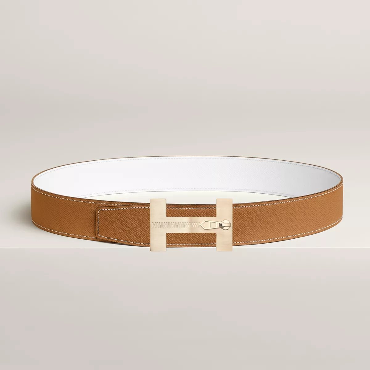 Quizz Ferme-Tout belt buckle & Reversible leather strap 38 mm