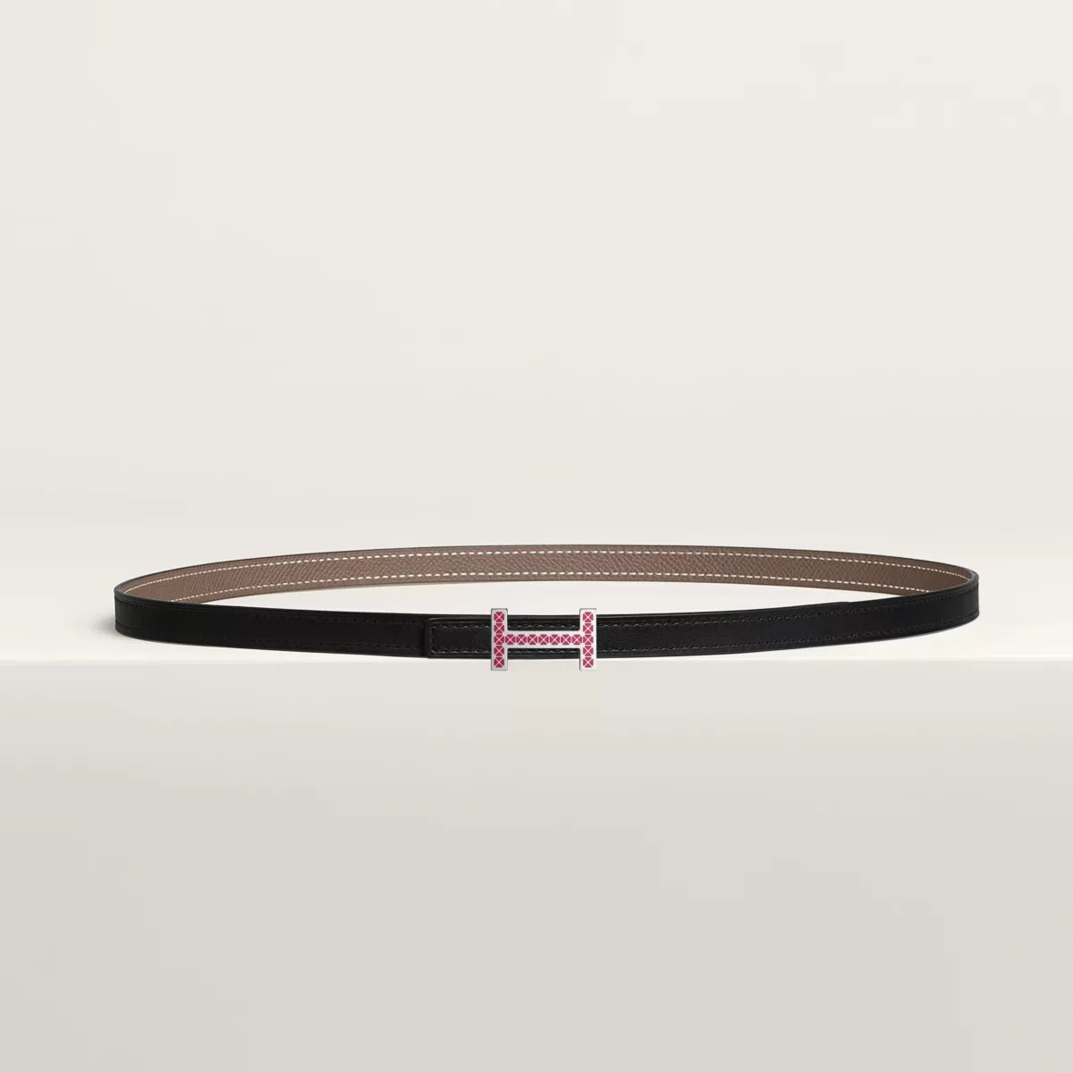 Boucle de ceinture Focus Médor Laquée & Cuir de ceinture réversible 13 mm
