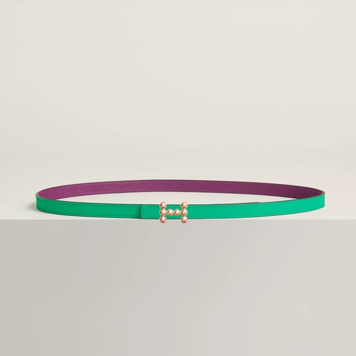 Bubble Belt Buckle & Reversible Leather Strap 13 MM
