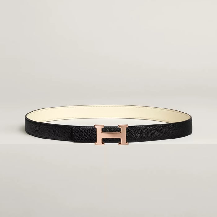 Mini H belt buckle & Reversible leather strap 24 mm