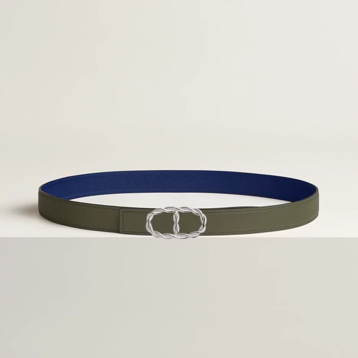 Maillon Torsade Belt Buckle & Reversible Leather Strap 24 MM