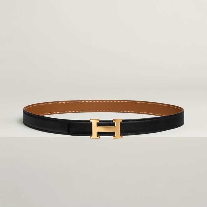 Mini H Belt Buckle & Reversible Leather Strap 24 MM