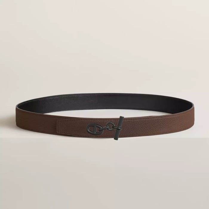 Yachting Belt Buckle & Reversible Leather Strap 32 MM