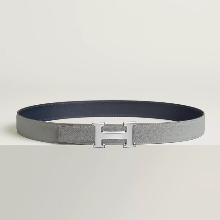 H Belt Buckle & Reversible Leather Strap 32 MM