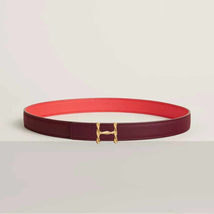 H Torsade belt buckle & Reversible leather strap 24 mm