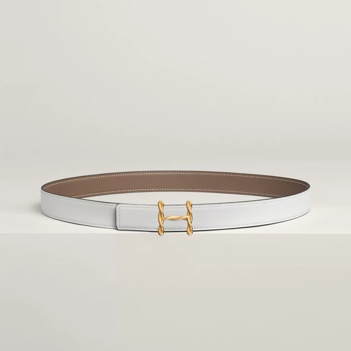 H Torsade Belt Buckle & Reversible Leather Strap 24 MM