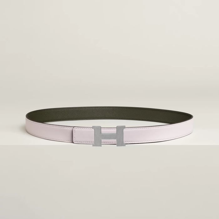 Mini Constance Guillochee belt buckle & Reversible leather strap 24 mm