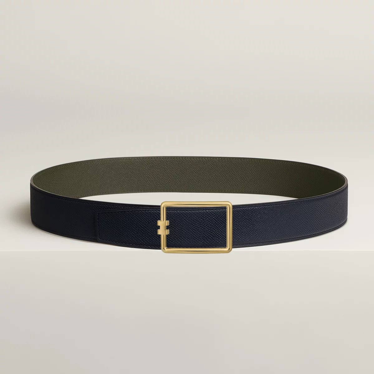Tube H belt buckle & Reversible leather strap 38 mm