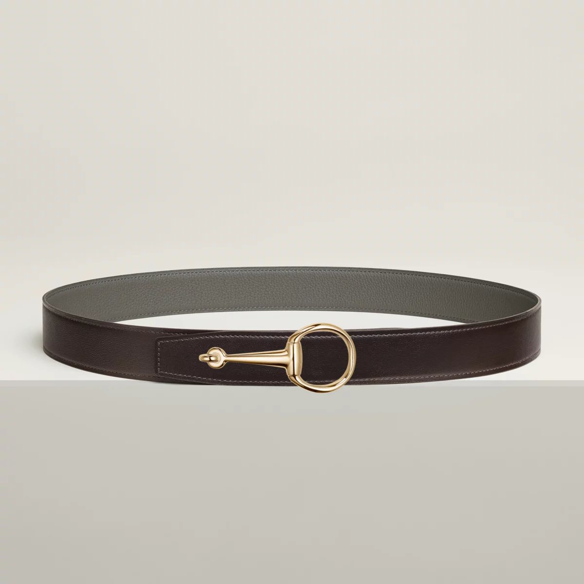 Casaque belt buckle & Reversible leather strap 32 mm