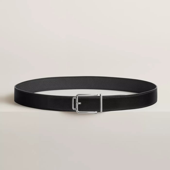 Volte-face reversible belt buckle & Reversible leather strap 32 mm