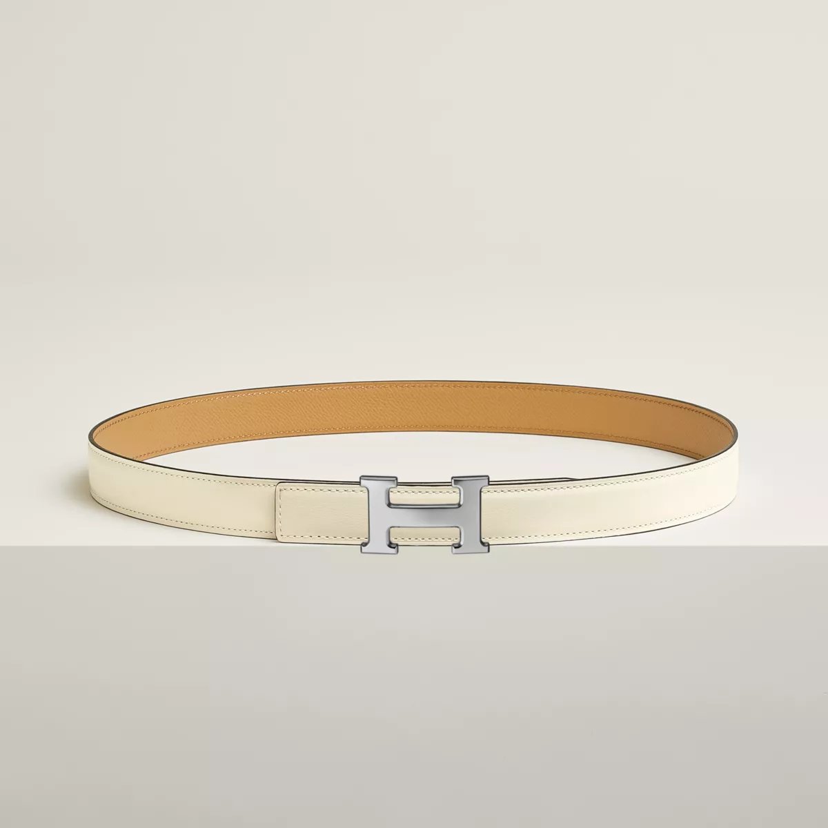 Mini H belt buckle & Reversible leather strap 24 mm