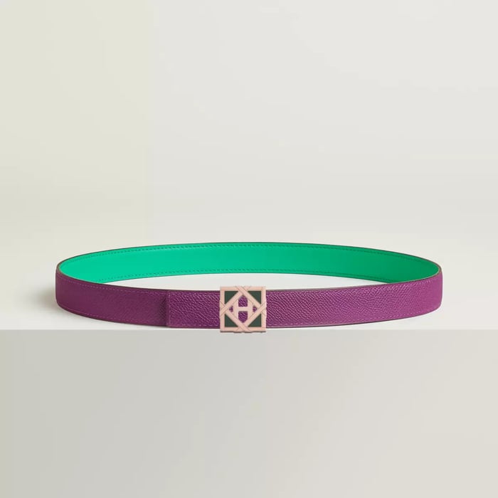 H Roseraie Belt Buckle & Reversible Leather Strap 24 MM