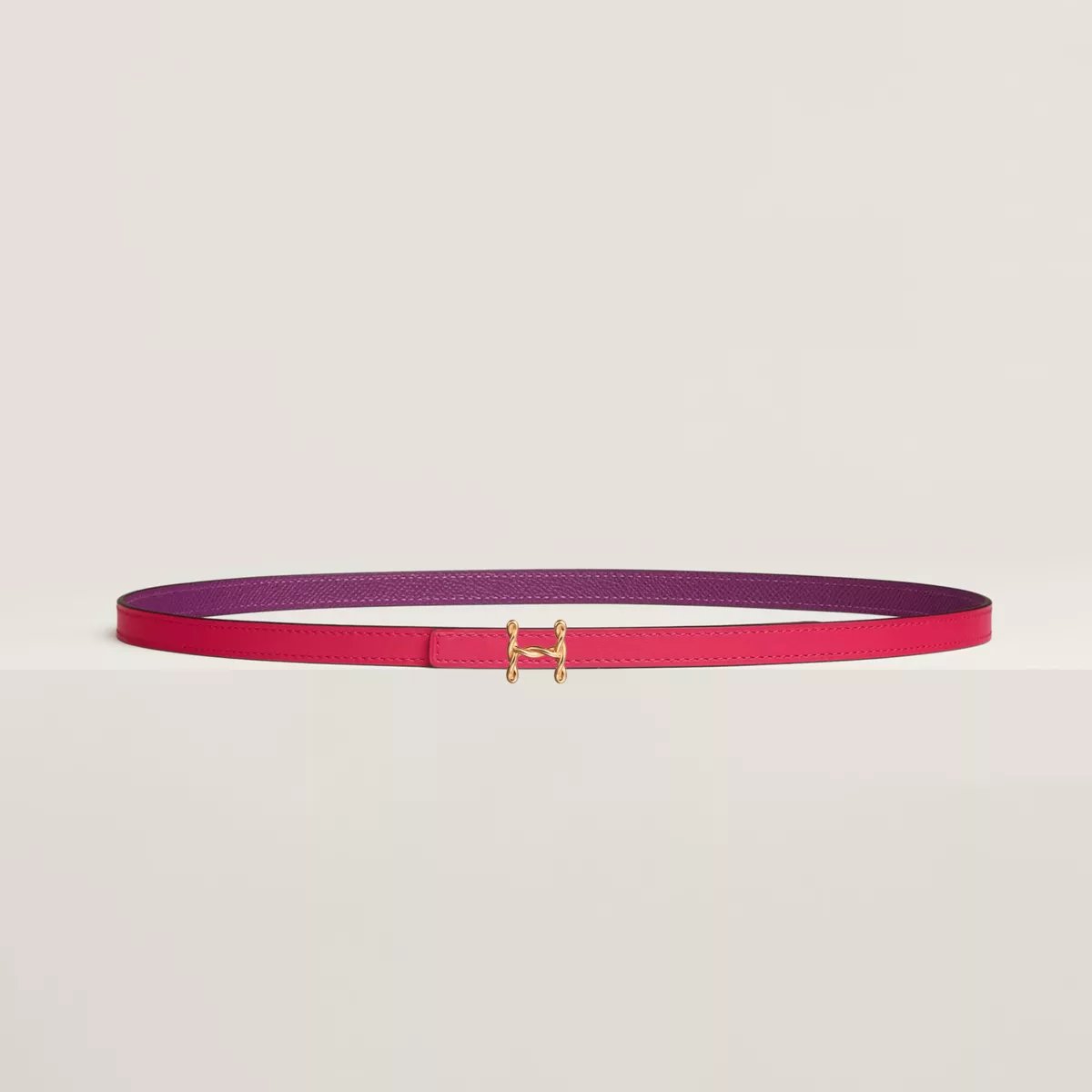 H Torsade belt buckle & Reversible leather strap 13 mm