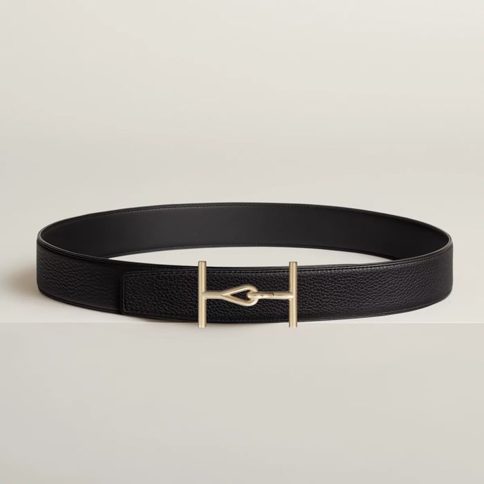 Jumbo Belt Buckle & Reversible Leather Strap 38 MM