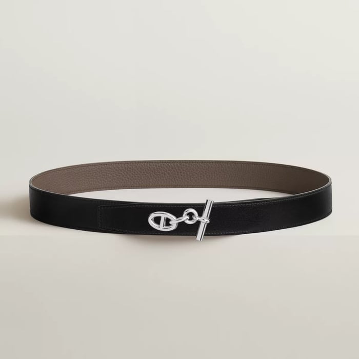 Yachting Belt Buckle & Reversible Leather Strap 32 MM