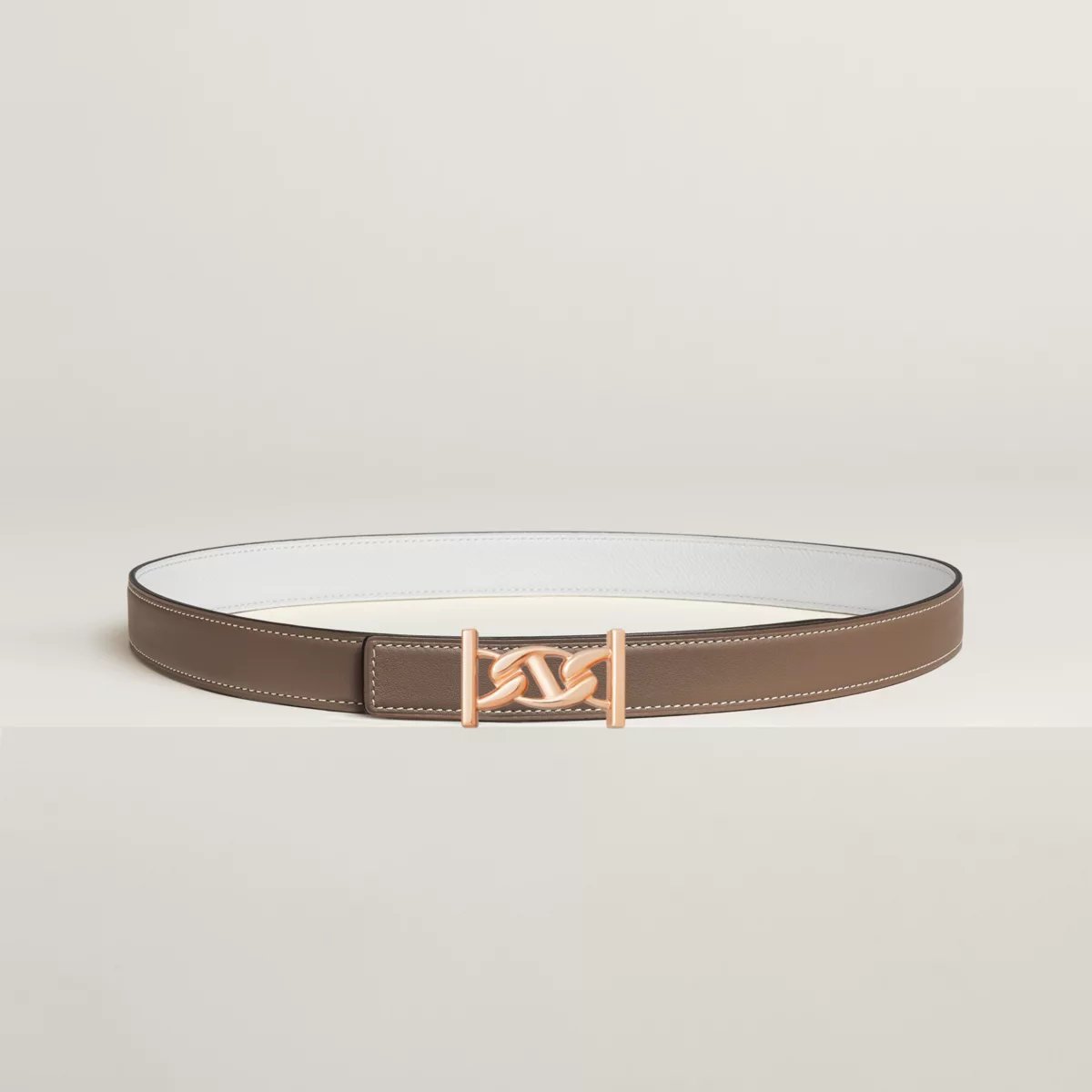 My H belt buckle & Reversible leather strap 24 mm