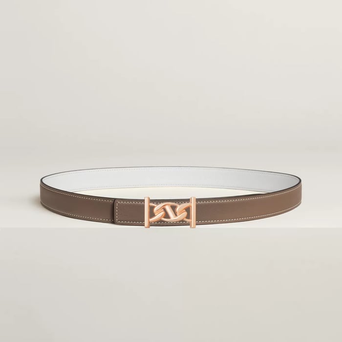 My H belt buckle & Reversible leather strap 24 mm