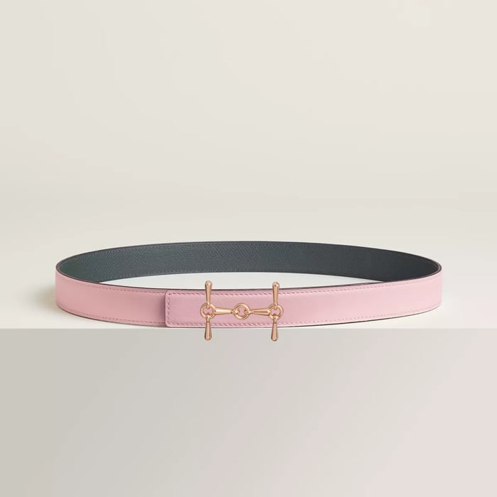 H Equestre belt buckle & Reversible leather strap 24 mm