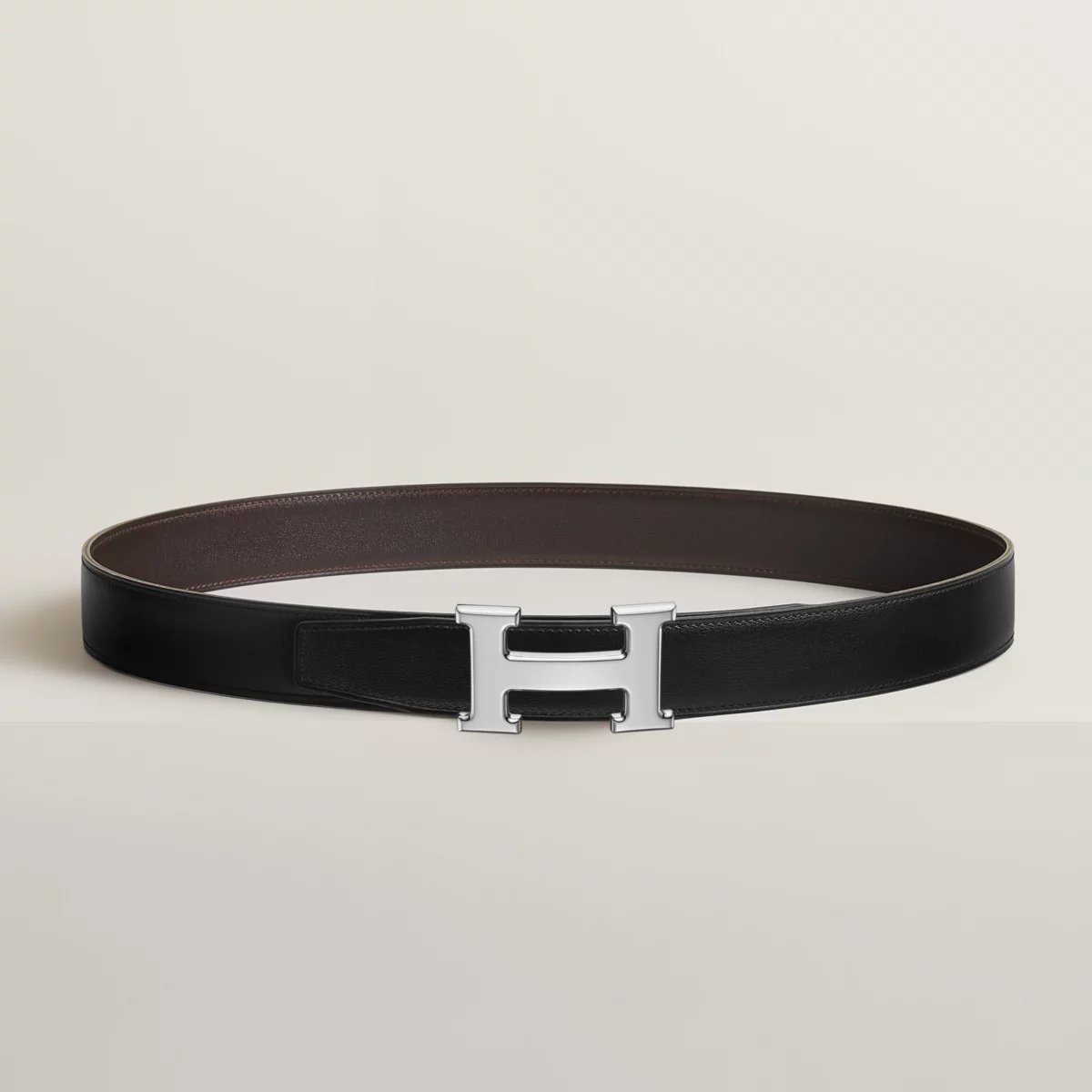 H belt buckle & Reversible leather strap 32 mm