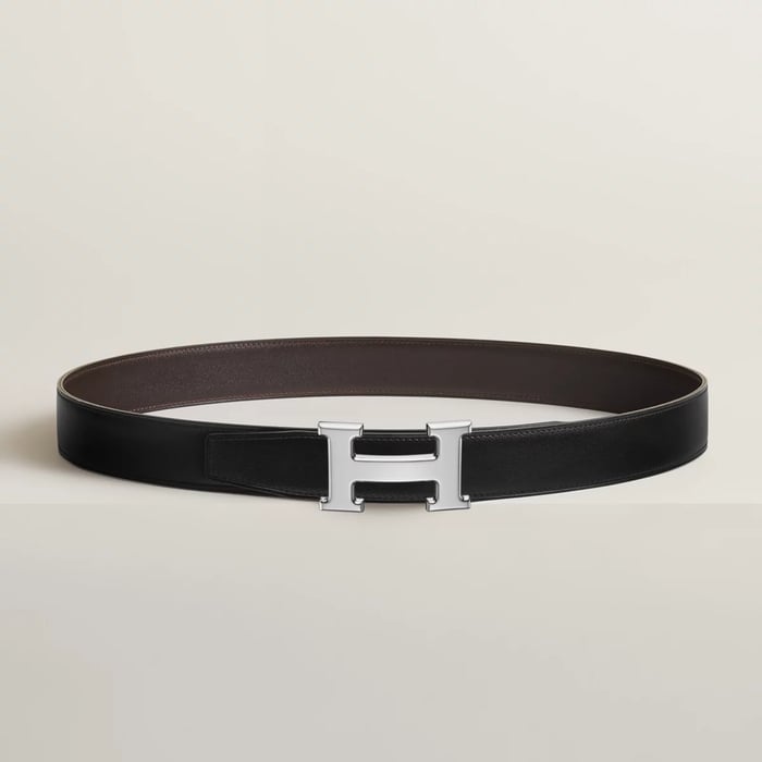 H belt buckle & Reversible leather strap 32 mm
