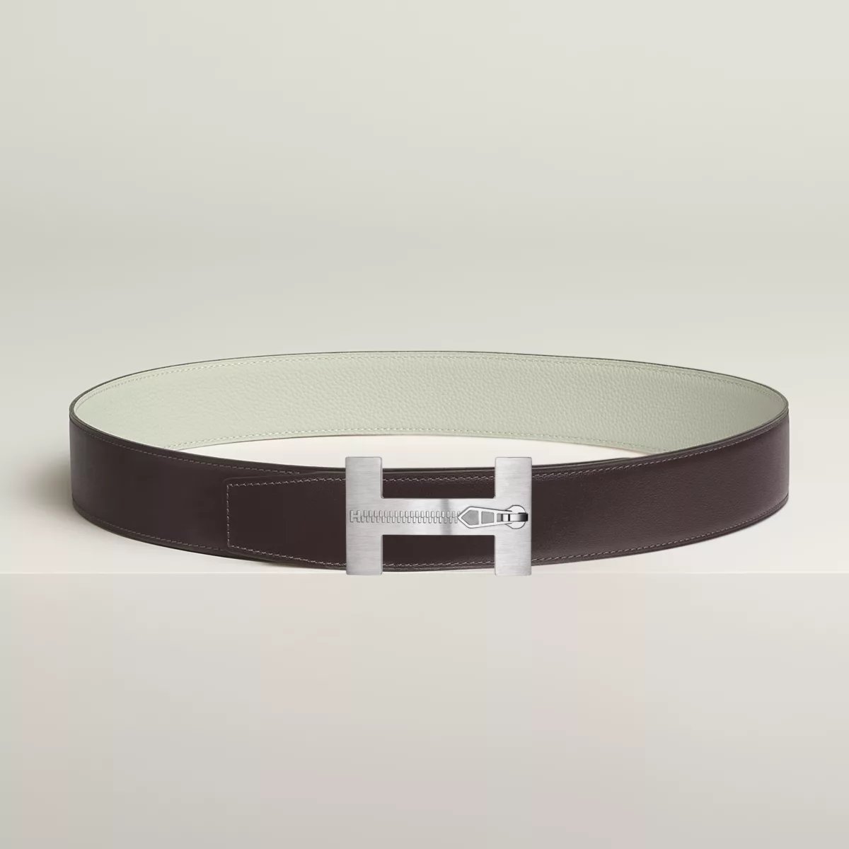 Quizz Ferme-Tout belt buckle & Reversible leather strap 38 mm