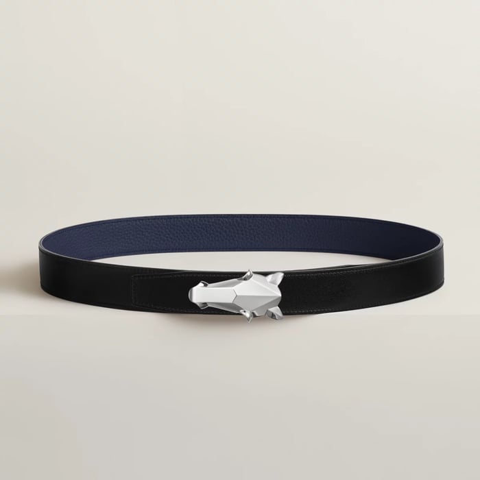 Destrier Belt Buckle & Reversible Leather Strap 32 MM
