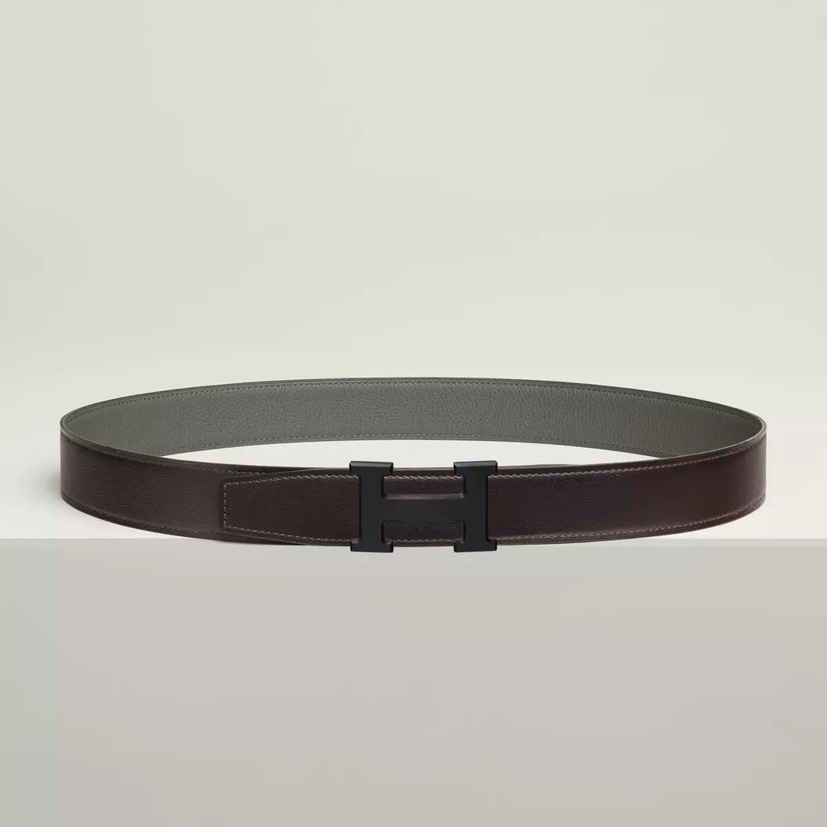 H belt buckle & Reversible leather strap 32 mm