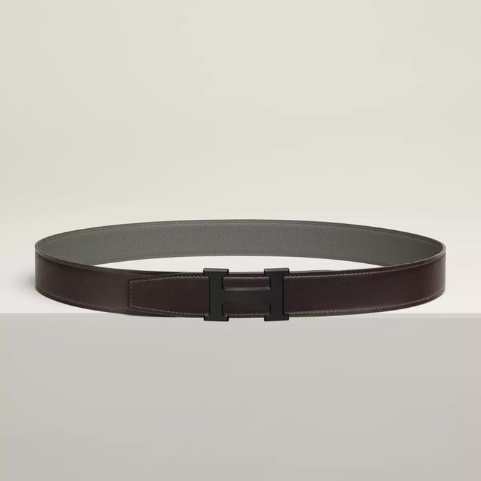 H belt buckle & Reversible leather strap 32 mm