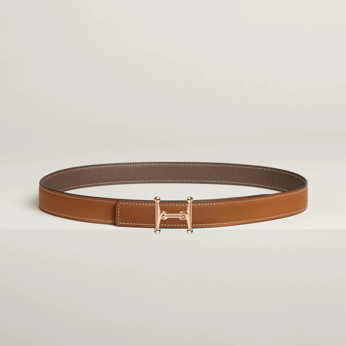 Mors H belt buckle & Reversible leather strap 24 mm