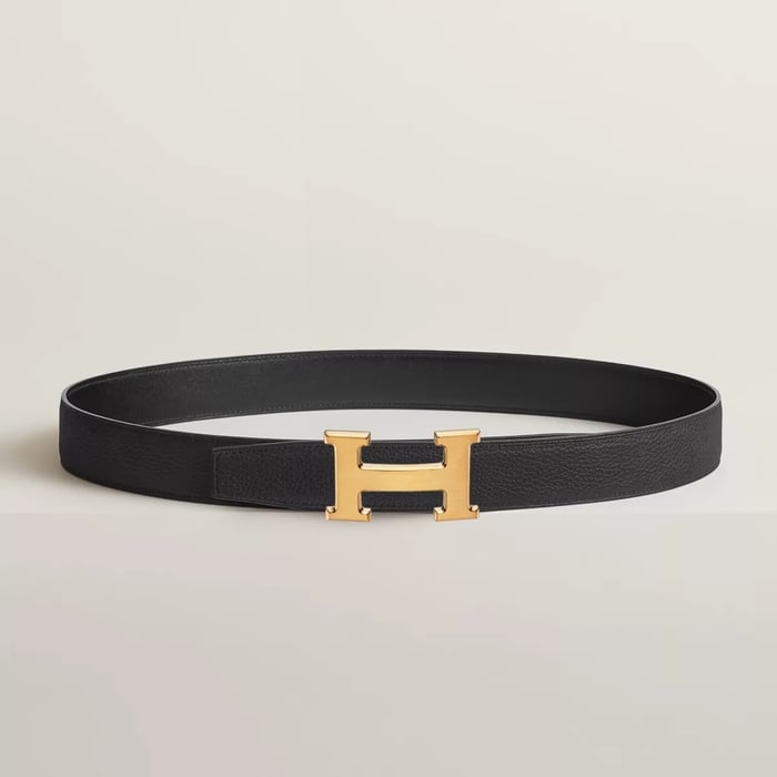 H Belt Buckle & Reversible Leather Strap 32 MM