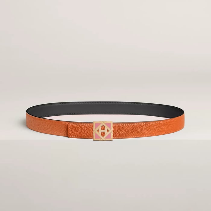 H Roseraie Belt Buckle & Reversible Leather Strap 24 MM