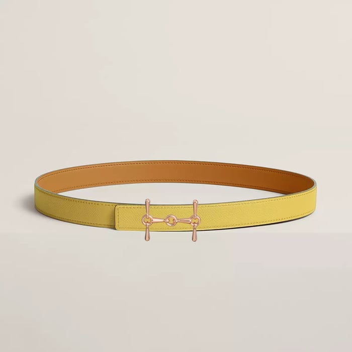 H Equestre Belt Buckle & Reversible Leather Strap 24 MM
