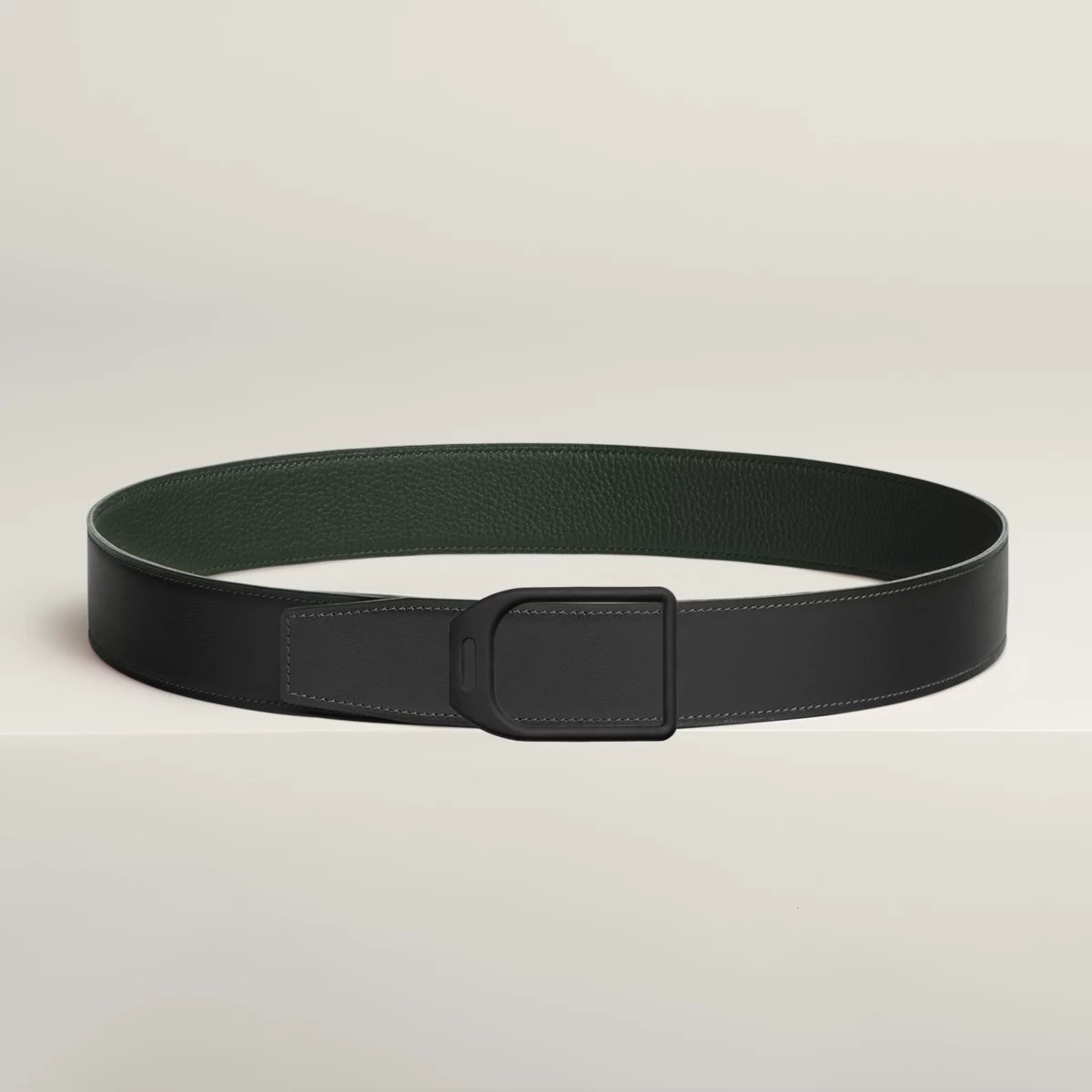 Jockey belt buckle & Reversible leather strap 38 mm