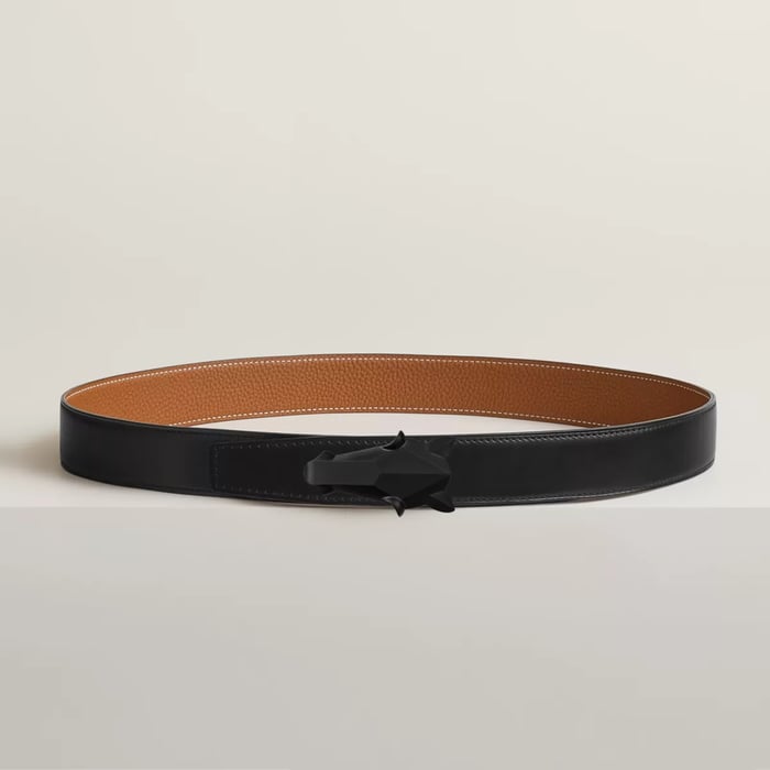 Destrier Belt Buckle & Reversible Leather Strap 32 MM