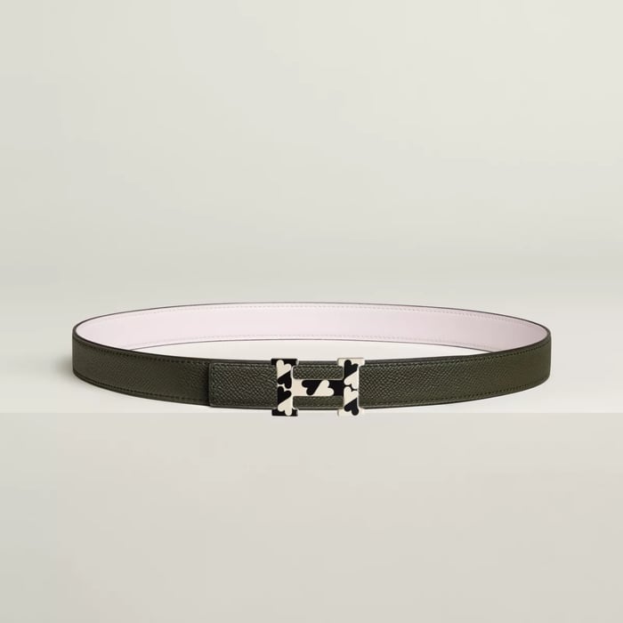 H Email Coeur Belt Buckle & Reversible Leather Strap 24 MM