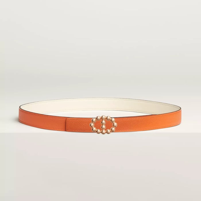 Maillon Bubble Belt Buckle & Reversible Leather Strap 24 MM